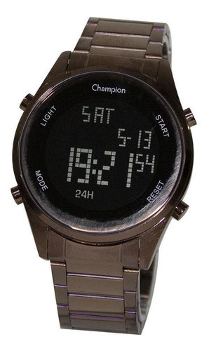 Relógio Unissex Champion Digital Ch40231r - Marrom Cor do fundo Preto