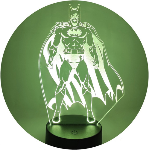 Batman Comic Lampara Led Ilusion 3d Super Heroe Dc Fanart