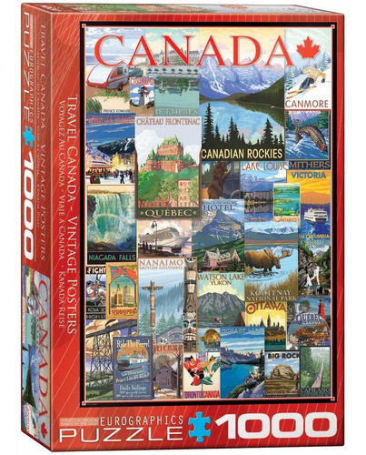 Eurographics Viaje Canadá Vintage Anuncios Puzzle (1000 Piez