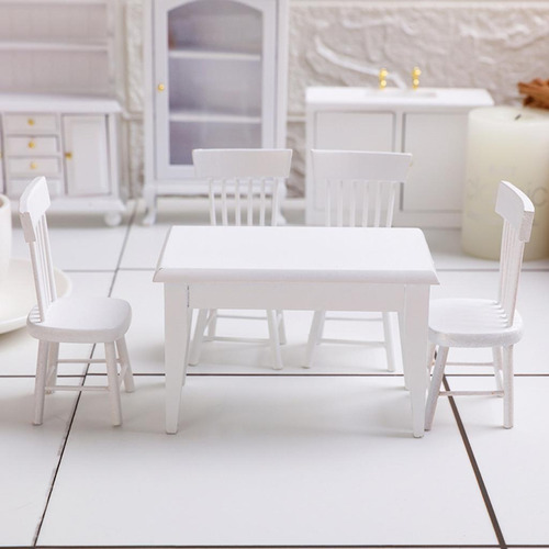 Xfw3 1/12 Miniatura Miniatura Muebles De Silla Blanca Sin