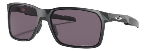 Óculos de sol Oakley Portal X Standard armação de o matter cor carbon, lente grey de plutonite prizm, haste carbon de o matter - OO9460
