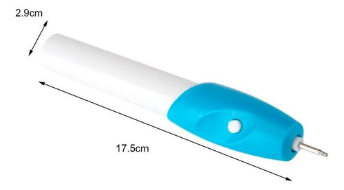 Lapiz Grabador Electrico De Metales Vidrio Placas Portatil Tinta Cian Exterior Blanco/Celeste