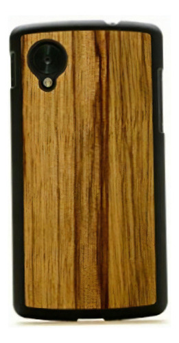 Case For Google Nexus 5, Matte Black Wood/black Limba Color Caqui Liso