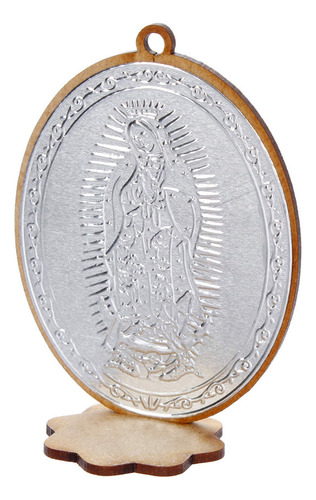 Mylin Medalla Virgen Guadalupe Repujado Madera 10cm 1pz Color No aplica