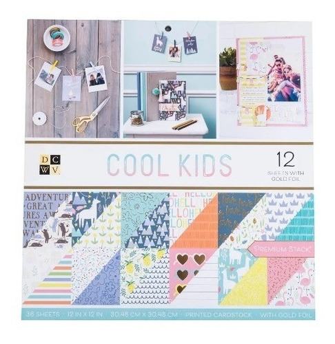 Block De Cartulinas De 12x12 PLG Cool Kids C/ Foil 36 Pag