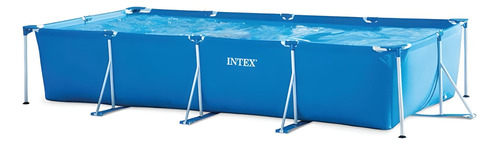 Piscina estructural rectangular Intex 28273 con capacidad de 7127 litros de 450cm de largo x 220cm de ancho de 4.5m de diámetro  azul diseño mosaico