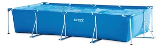 Alberca estructural rectangular Intex 28273 con capacidad de 7127 litros de 450cm de largo x 220cm de ancho de 4.5m de diámetro azul diseño mosaico