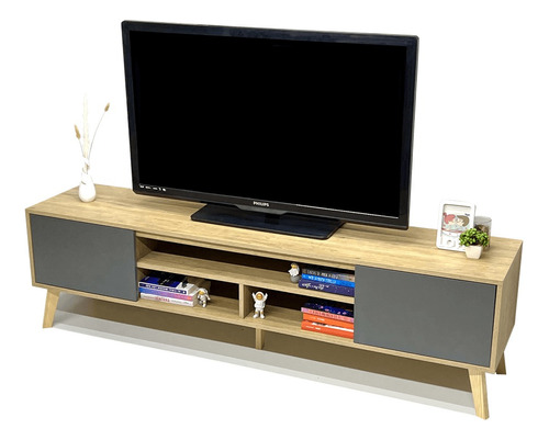 Mueble Para Televisión Estilo Nórdico Minimalista 180x40x52.