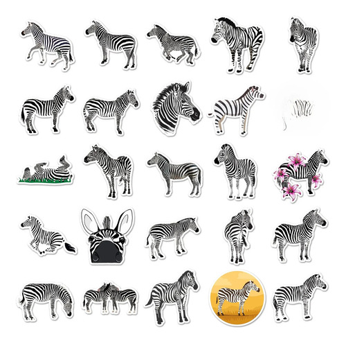 Bonitas Pegatinas Impermeables Con Dibujos Animados De Cebra