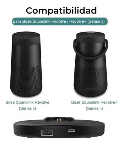 Jairtienda Base De Carga Para Bose Soundlink Revolve / Revolve+ Negro