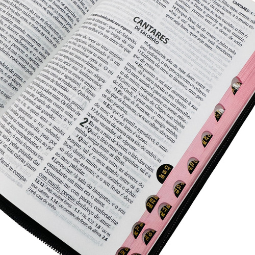 Bíblia Sagrada Rc Sbb Letra Grande Tamanho Médio Com Índice Com Zíper Capa Grafite Brilhosa