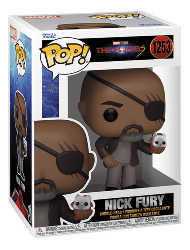 Funko Pop Marvel 1253 The Marvels - Nick Fury Con Flerkitten (Usado)