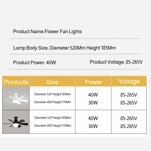 Z0f3 Ventilador Silencioso 40w Luz Inteligente Blanco