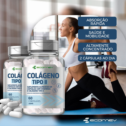Colágeno Tipo 2 Com Vitaminas + B12 (metilcobalamina) 500mg Sabor Sem sabor