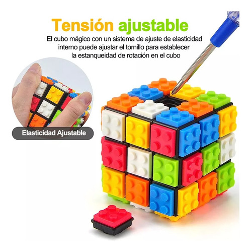 Cubos Rubik 3x3 Uso Profesional Bloques Legó Desarmable Cubo