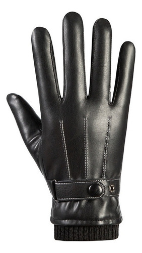 A Men's Pu Leather Touch Screen Gloves Warm And Cold Gloves