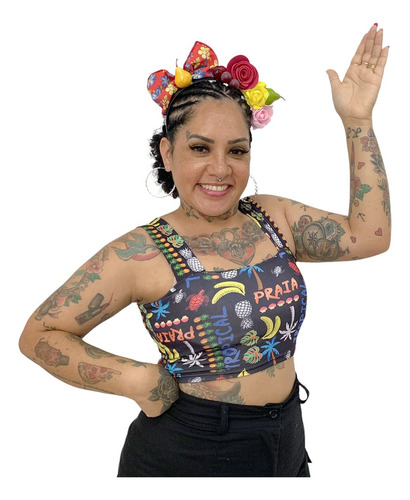 Tiara Colorida Carmem Miranda Festa Carnaval Mega