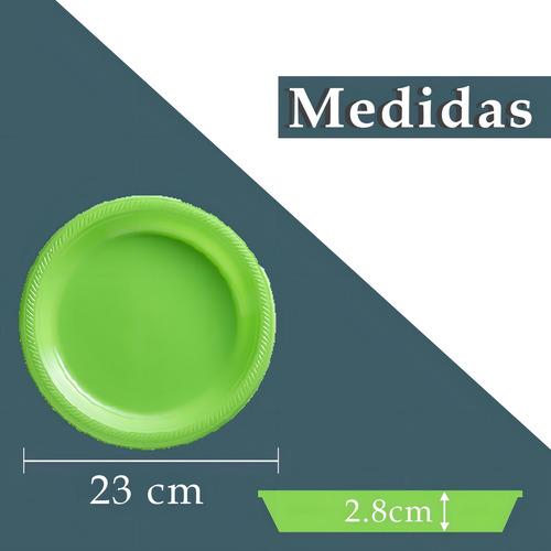 Plato De Plástico Grande Desechable Amscan Colores Verde Kiwi