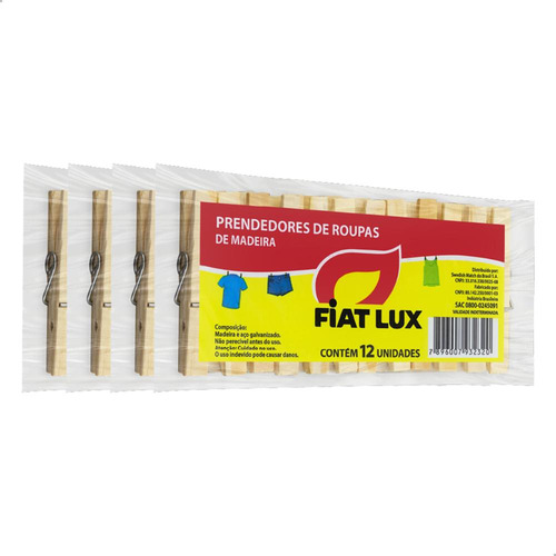 Prendedores De Roupa De Madeira Para Varal Fiat Lux 48un