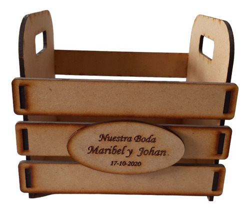 10 Cajas Decorativas Recuerdo Huacal En Mdf Personalizado