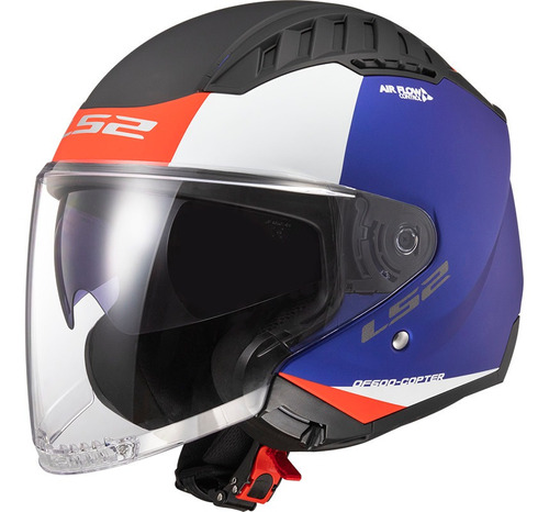 Cascos Ls2 Helmets Copter Doble Visor Matt Blue Red 