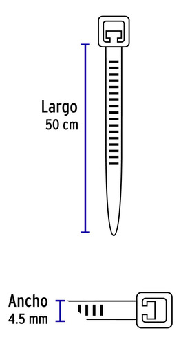 Paquete De Cinchos Con 25pza De 50 Cm Negro 44331 Truper Negro