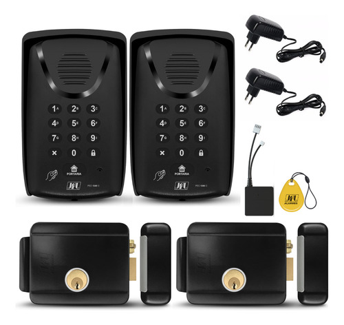 Kit Condominial 2 Porteiros Jfl C/ Fechadura E 700 Chaveiros