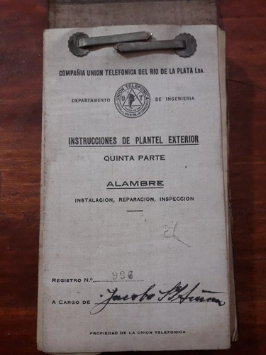 Manual Union Telefonica Del Rio De La Plata Plantel Exterior