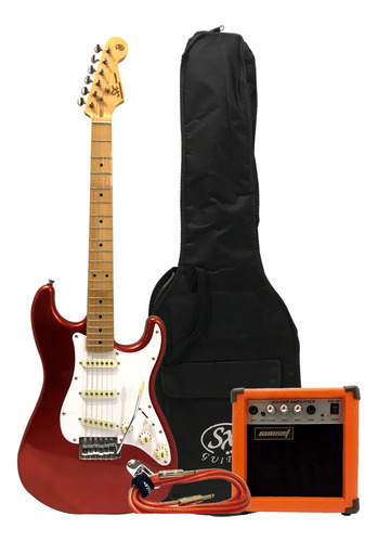 Combo Guitarra Eléctrica Stratocaster Sx Amplificador Funda