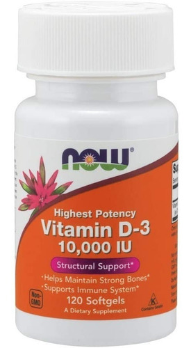 Vitamina D3 10000 Iu Now 120 Capsulas Blandas