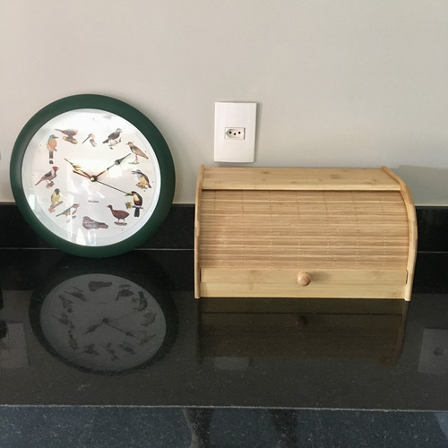 Imagem 2 de 9 de Porta Pão Bambu Organizador De Pães Torrada Bolo