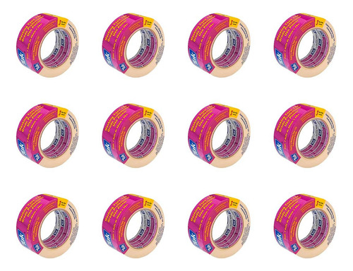 Kit 12 Cinta Masking Tape 124 Tuk 48mm X 50m Uso Pintura
