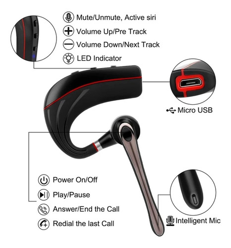 Auricular Manos Libres Bluetooth Ejecutivo Mod. B1