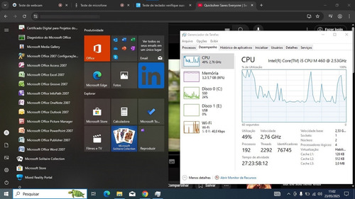 Notebook T Grande Rápido Barato Acer I5 4gb 120 Ssd Preto (Usado)