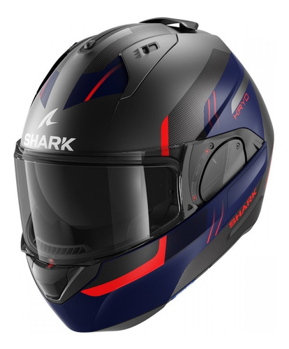 Casco Abatible Para Moto Shark Evo Es Kryd Azul/ Gris