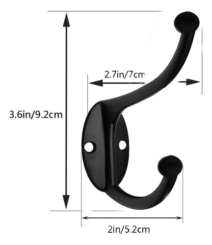 Ganchos De Pared Negros Para Colgar Abrigos Y Toallas
