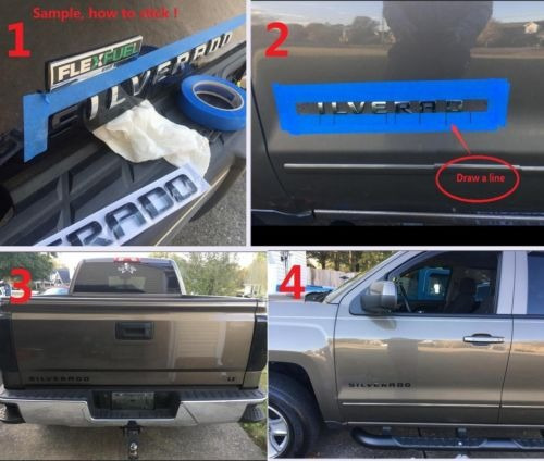 3 X Placa 3d Oem Negro Silverado Emblemas Insignia Letra 150