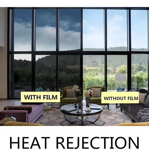 Película Reflectante De Privacidad Para Ventanas, Negra Y Pl