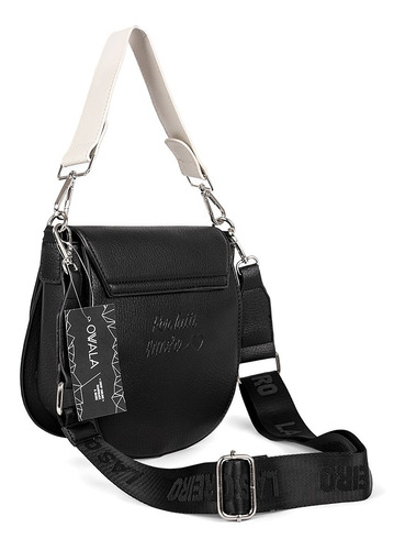 Imagen 2 de 6 de Carteras Bandoleras Las Oreiro Mujer Cuero Sintetico Negras