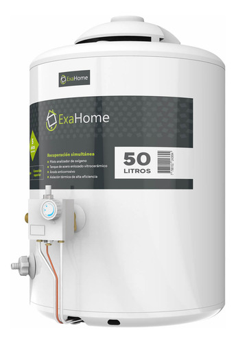 Termotanque Multigas Exahome Ttq 50 Blanco Carga Superior