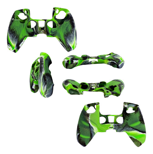 Funda De Silicon Para Control Playstation Ps5 Impremli Color Verde Camo