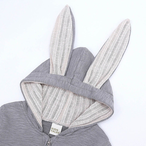 Invierno Bebé Niñas Conejo Cremallera Con Capucha