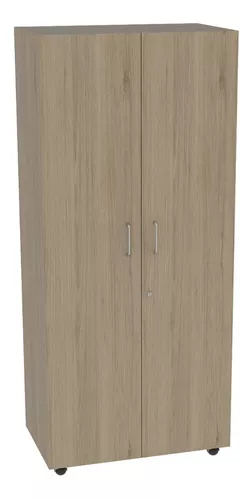Armario de plástico diseño de madera crema 40x43x125 cm - referencia  Mqm-340603