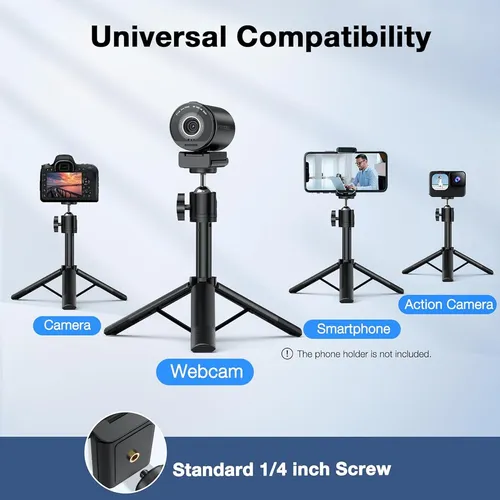 Camara Web Emeet S800 4k Con Tripode Ajustable Y Audio Claro