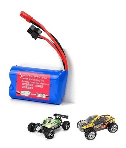 Imagen 2 de 3 de Batería Li-ion 6.4v 750 Mah Para Auto Rc Wltoys A959-a 35kmh