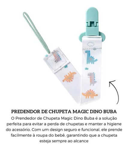 Prendedor De Chupeta Buba Zoo 26cm Comp/clipe Com Trava