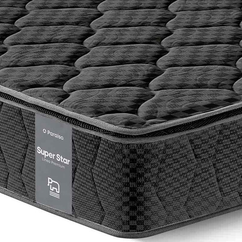Colchón Paraíso Super Star Negro Queen+2 Almohadas+protector