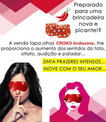Imagem 4 de 6 de 2 Brindes, Kit Tapa Olhos Venda Couro, Coleira Top
