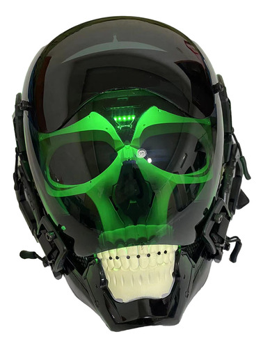 Casco Cyberpunk Cosplay Skull Luminous Glowing Voice Control