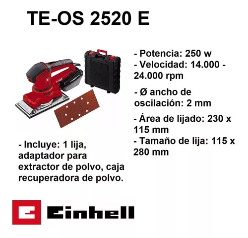 Einhell Eléctrica Orbital + Lijadora Te-os 2520 Maletín E